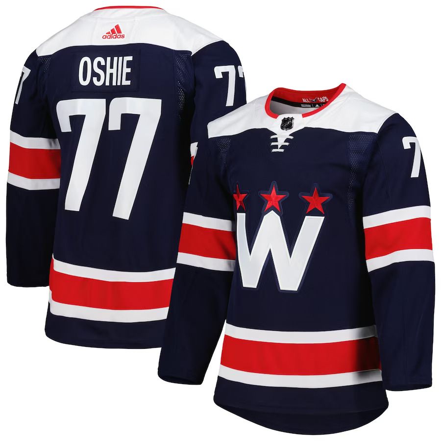 Men Washington Capitals #77 TJ Oshie adidas Navy Primegreen Authentic Pro Alternate Player NHL Jersey